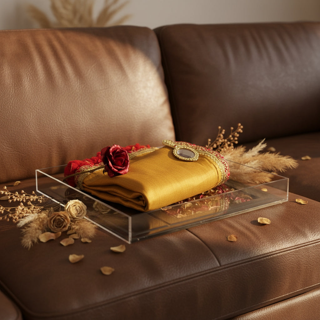 Golden soft tissue with zari border