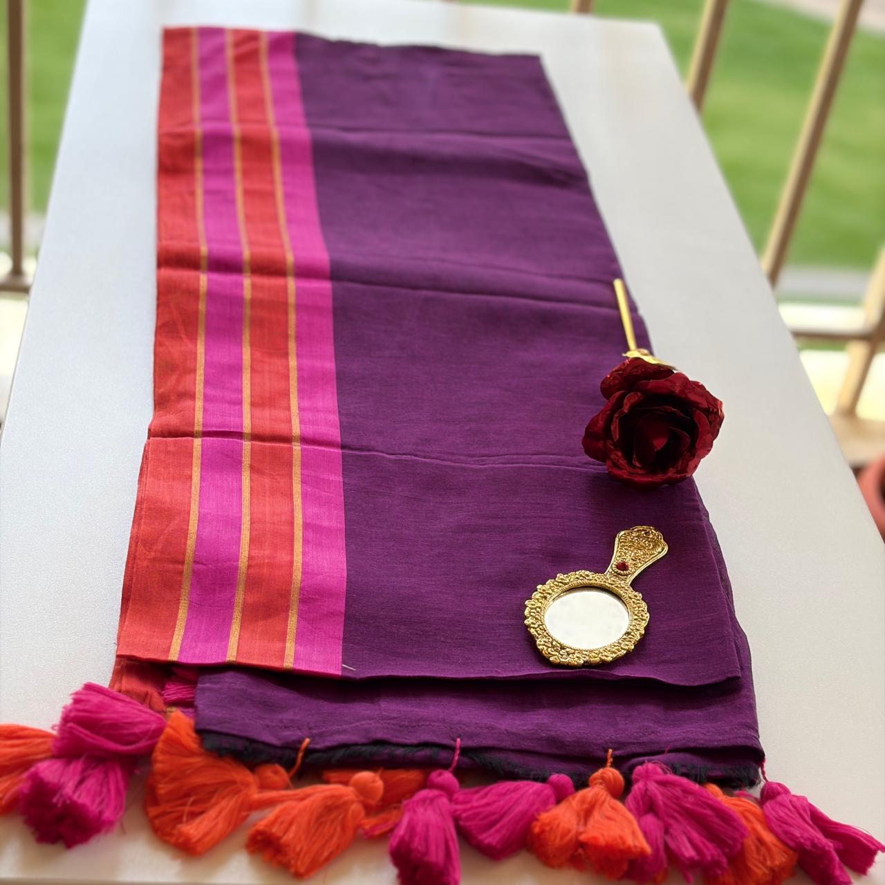 Purple mulmul with thick border