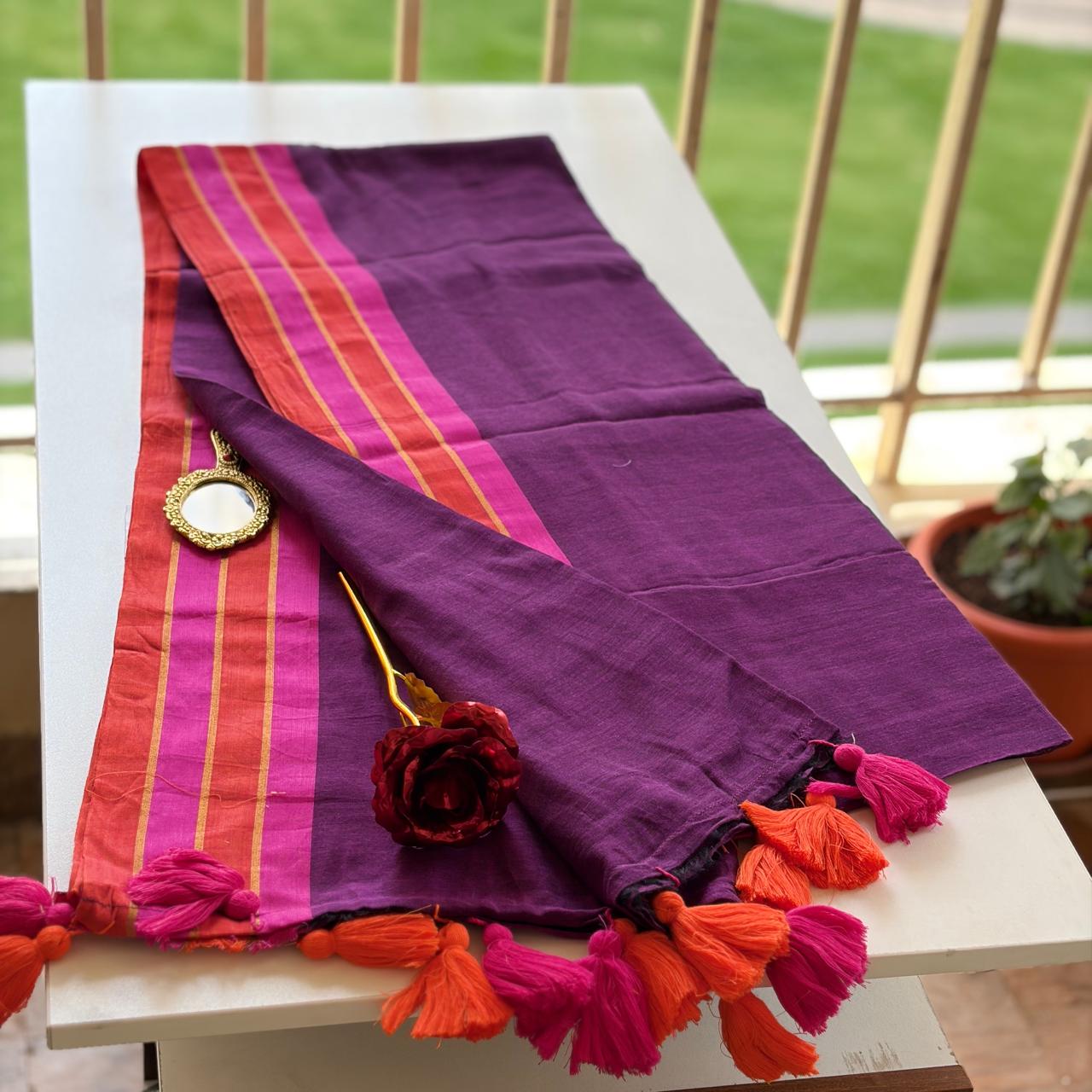 Purple mulmul with thick border